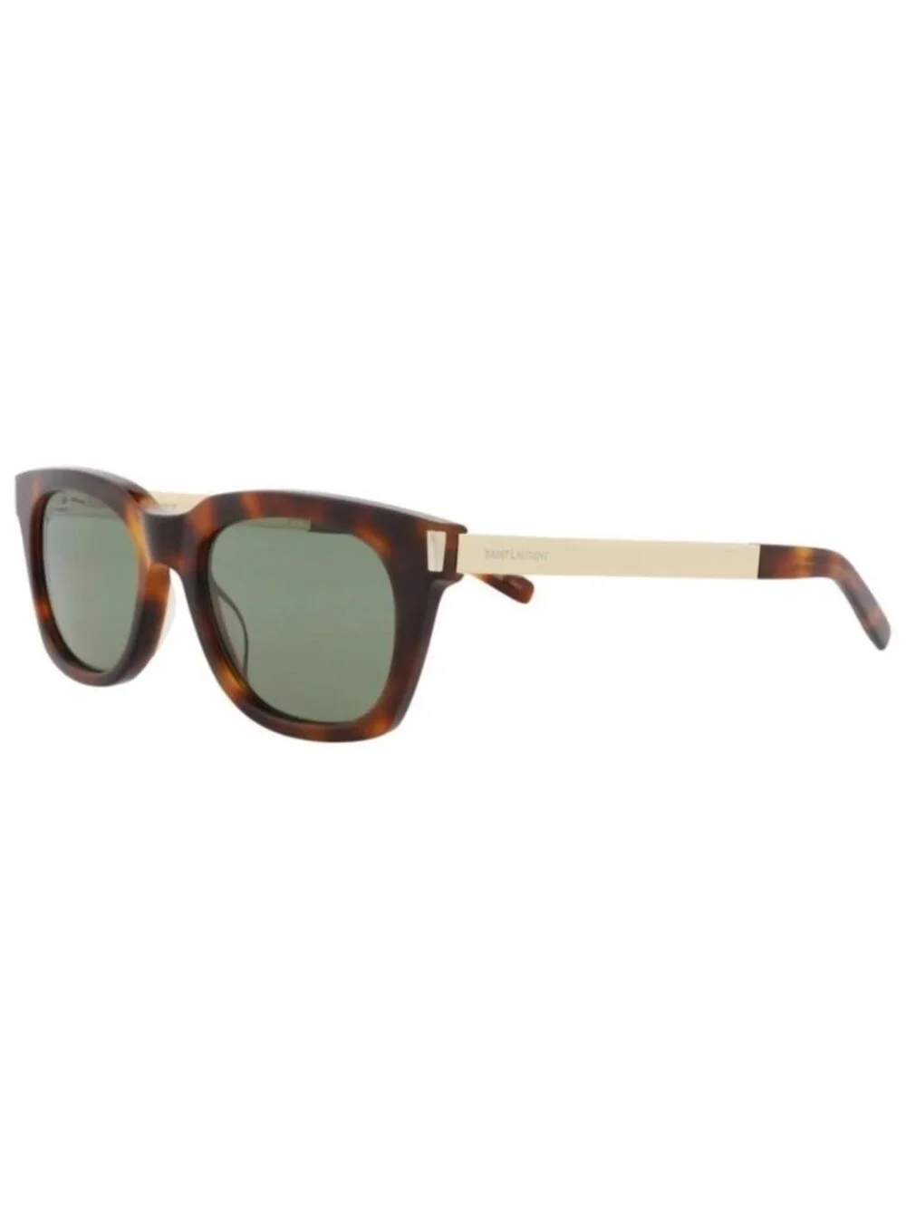 New Saint Laurent Unisex Square/Rectangle Havana Gold Green Fashion Designer Sun